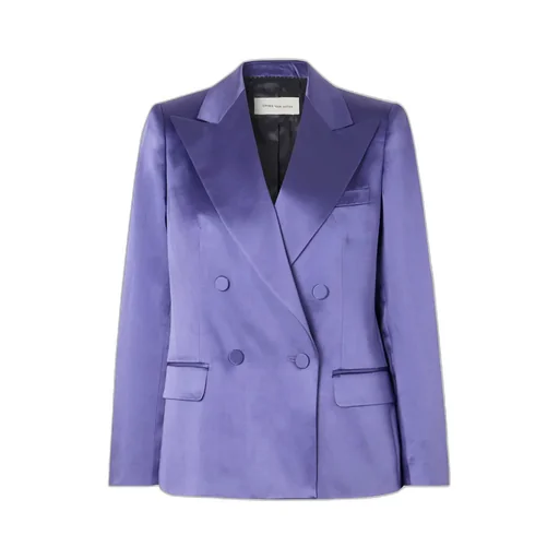 Double-Breasted Satin Blazer
