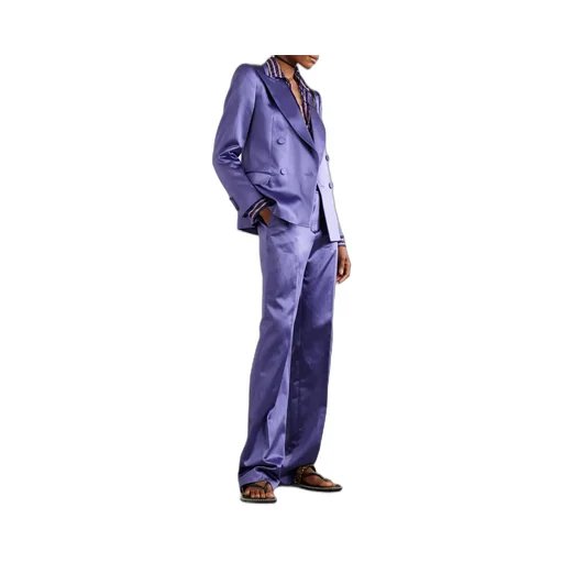 Double-Breasted Satin Blazer