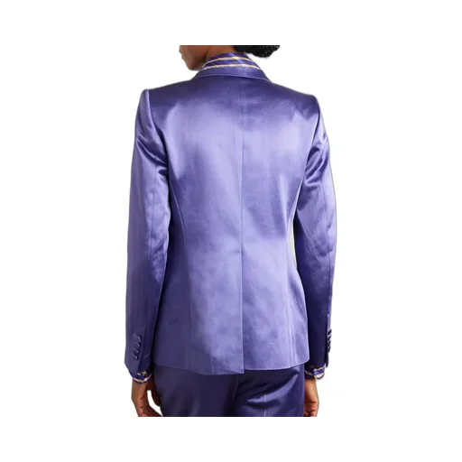 Double-Breasted Satin Blazer