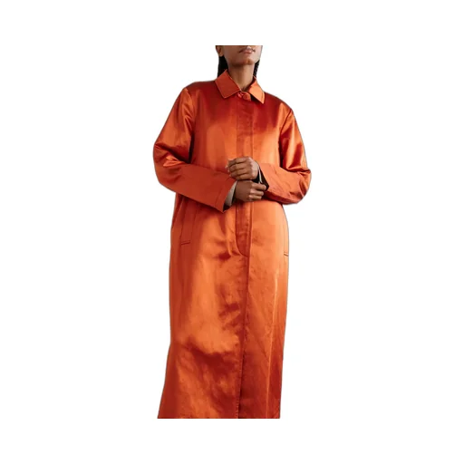 Cotton Blend Satin Coat