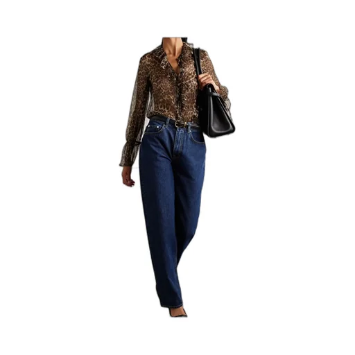 Cecily Leopard Print Shirt With Ruffles