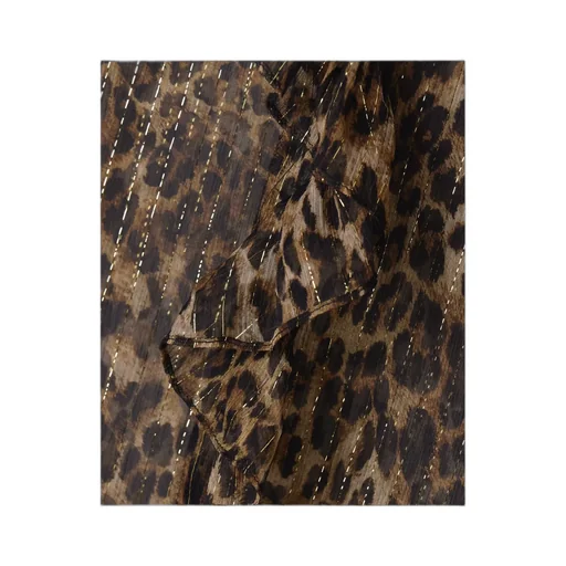 Cecily Leopard Print Shirt With Ruffles