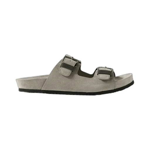 Bead-Embellished Suede Sandals