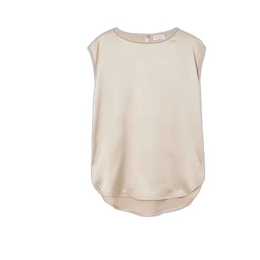 Bead-Embellished Silk-Blend Satin Top
