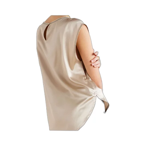 Bead-Embellished Silk-Blend Satin Top