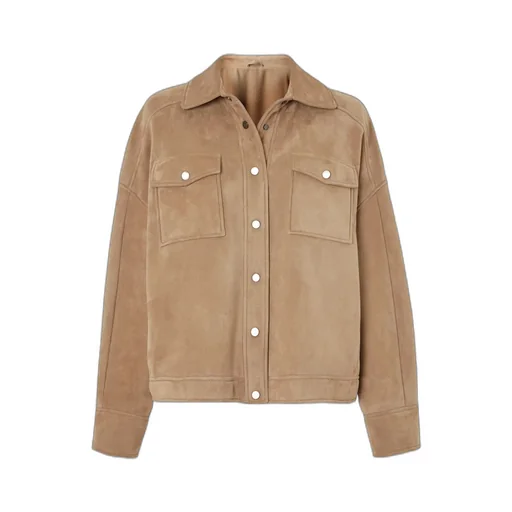 Long-Sleeved Leather Jacket