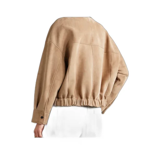 Long-Sleeved Leather Jacket