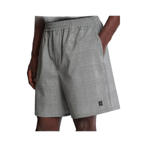 Relaxed Shorts In Prince Of Wales Satin
