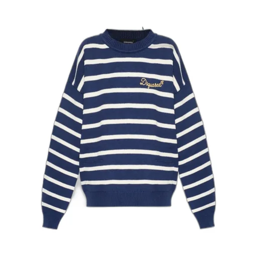 Dsquared2 Logo Embroidered Striped Jumper