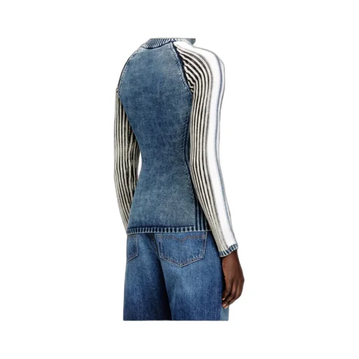 M-Estrella Striped High-Neck Jacket