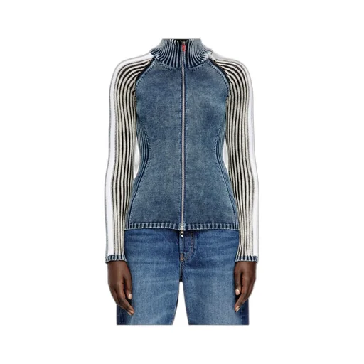 M-Estrella Striped High-Neck Jacket