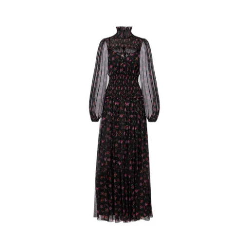 Floral Silk Chiffon Maxi Dress