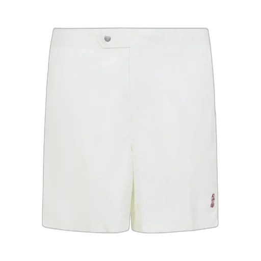 Embroidered Button Swim Trunks