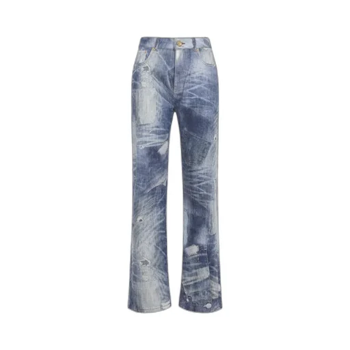 Button-Fastening Jeans