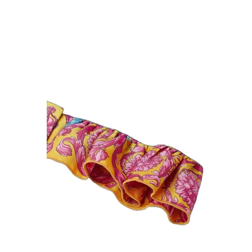 Versace Kids Baroque Printed Ruffled Dress