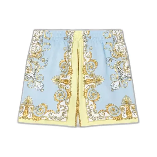 Versace Kids Baroque Printed Satin Shorts