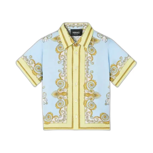Versace Kids Baroque Printed Short-Sleeved Shirt