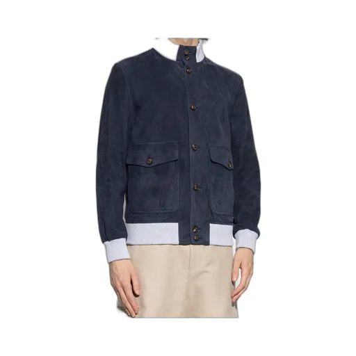 Eleventy Flap Pocket Leather Jacket