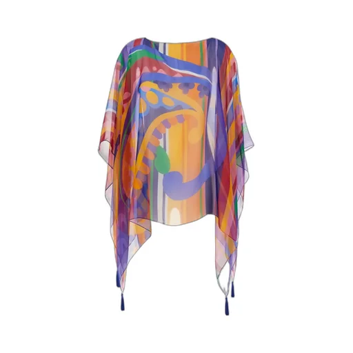 Etro All-Over Print Boat Neck Cape