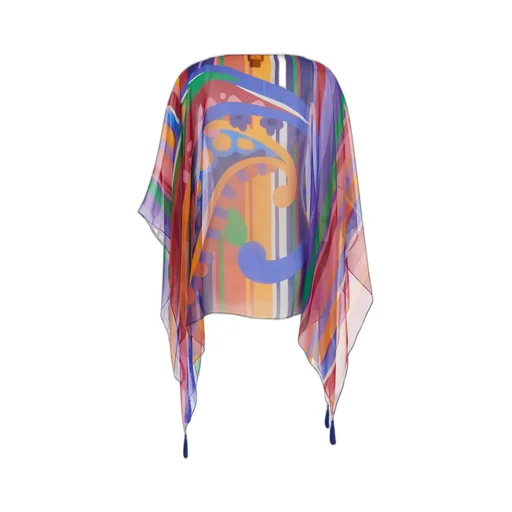 Etro All-Over Print Boat Neck Cape