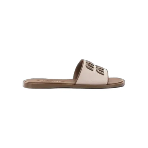 Miu Miu Logo-Detailed Slip-On Sandals