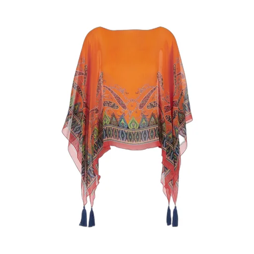 Etro Boat Neck Paisley Tassel Top