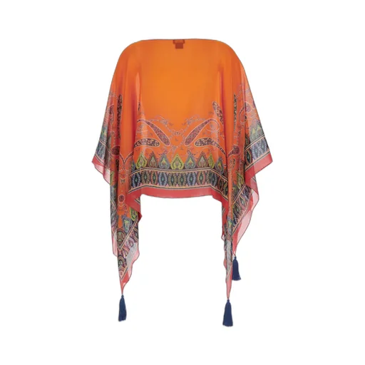Etro Boat Neck Paisley Tassel Top