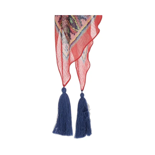 Etro Boat Neck Paisley Tassel Top