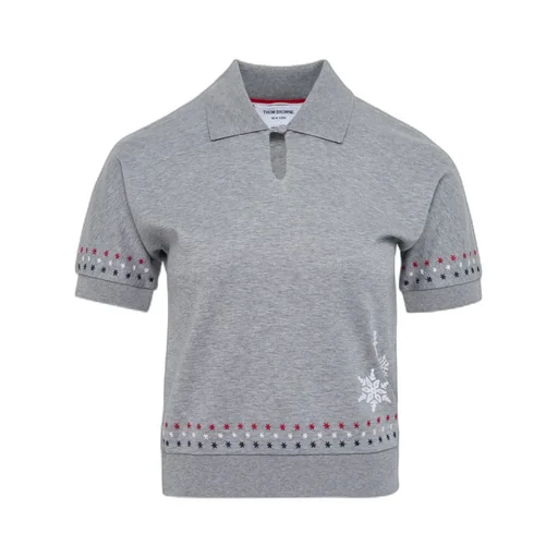 Star-Motif Polo Top