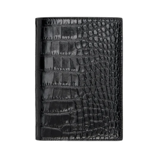Polished Crocodile-Pattern Embossed Card Case