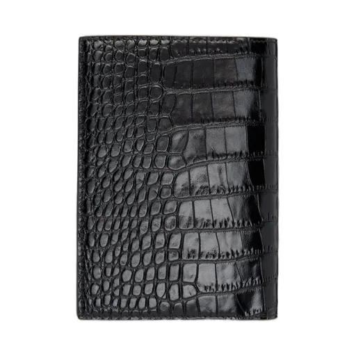 Polished Crocodile-Pattern Embossed Card Case