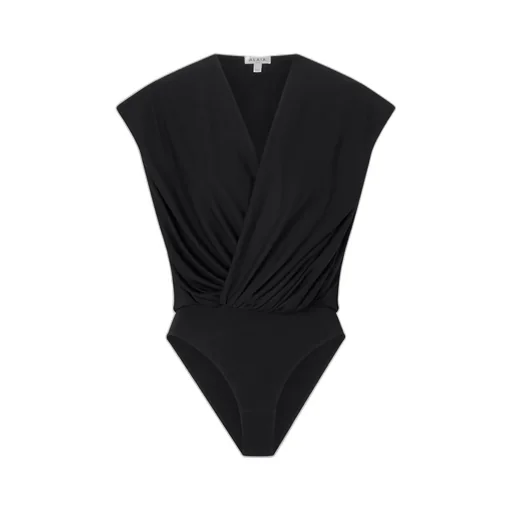 Hooded Draped Knit Bodysuit