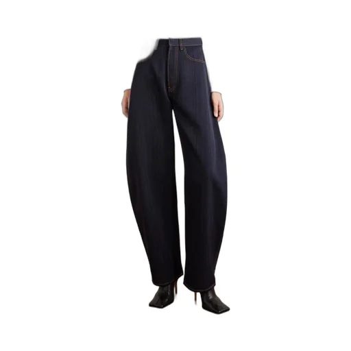 Denim High-Rise Barrel-Leg Jeans
