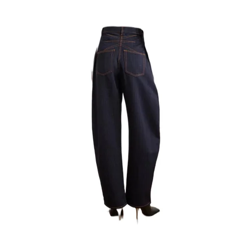 Denim High-Rise Barrel-Leg Jeans
