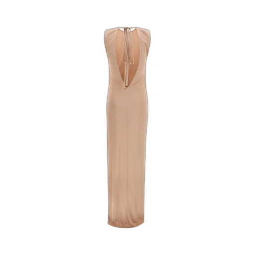 Elisabetta Franchi Open Back Sleeveless Red Carpet Dress