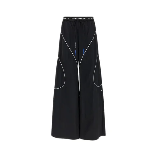 Off-White Logo Band Drawstring Wide Leg Pants