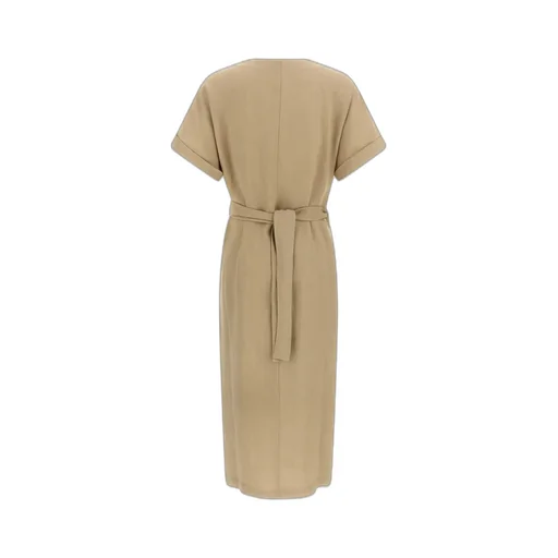 Brunello Cucinelli V-Neck Short-Sleeve Dress