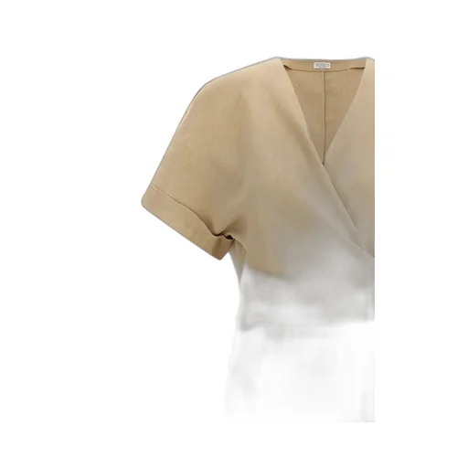 Brunello Cucinelli V-Neck Short-Sleeve Dress