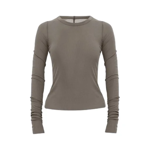 Rick Owens Temple Cropped Rib Ls T-Shirt