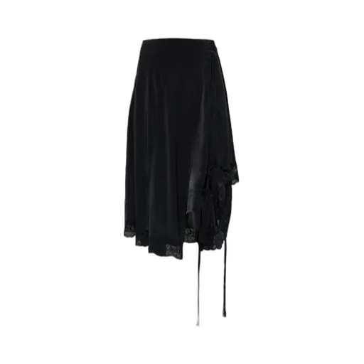 Vetements Asymmetric Lace-Trim Skirt