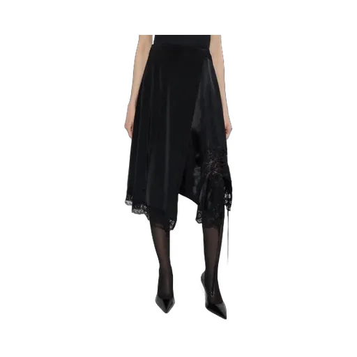 Vetements Asymmetric Lace-Trim Skirt