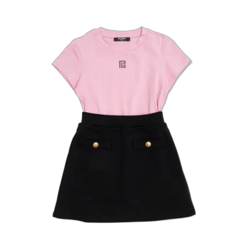 Balmain Kids Logo Detail Dress