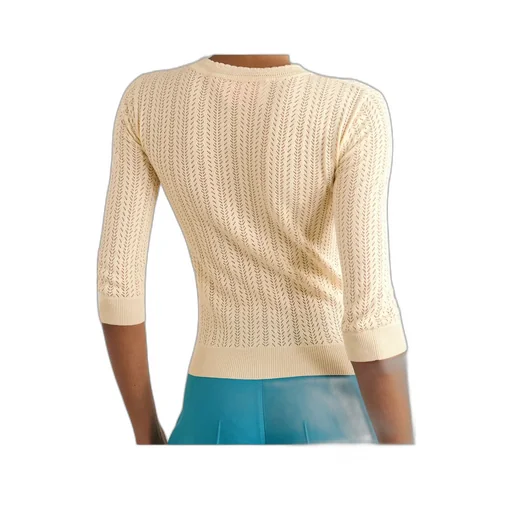 Round Neck Long Sleeve Knitted Sweater