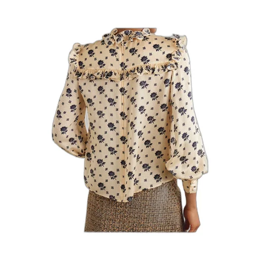 Ruffled Jacquard Shirt