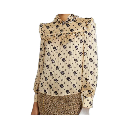 Ruffled Jacquard Shirt