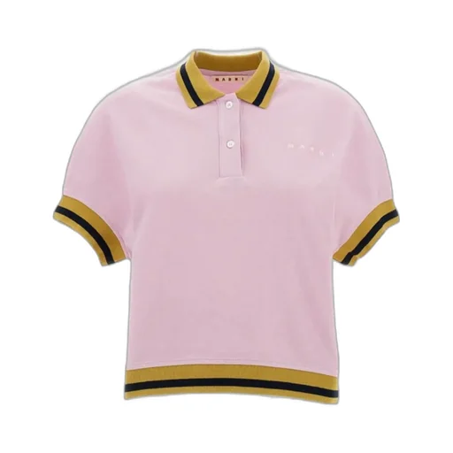 Marni Logo Embroidered Stripe-Detail Polo Shirt