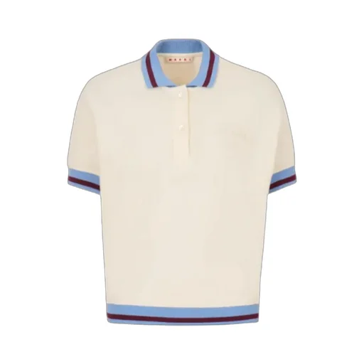 Marni Logo Embroidered Stripe-Detail Polo Shirt