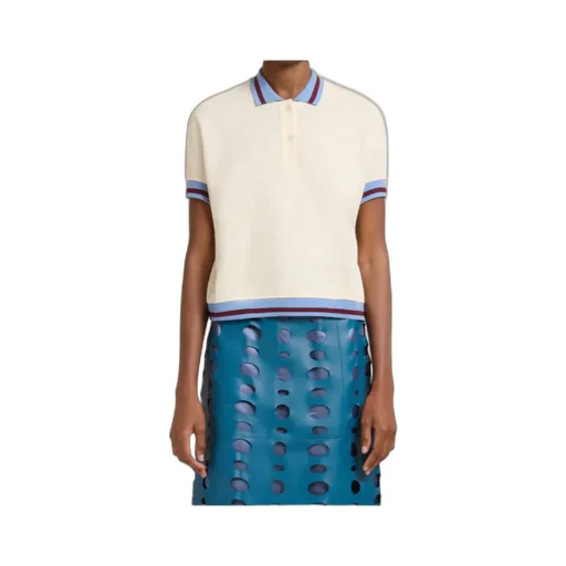 Marni Logo Embroidered Stripe-Detail Polo Shirt