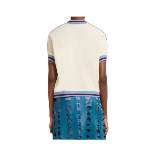 Marni Logo Embroidered Stripe-Detail Polo Shirt
