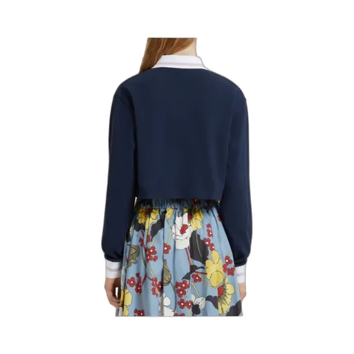 Marni Cropped Long-Sleeve Polo T-Shirt